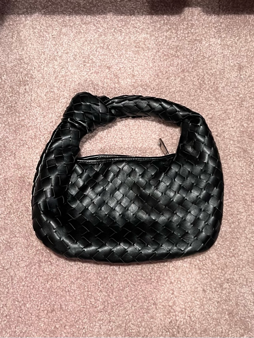 Black Woven Shoulder Bag - Stylish Women's Handbag